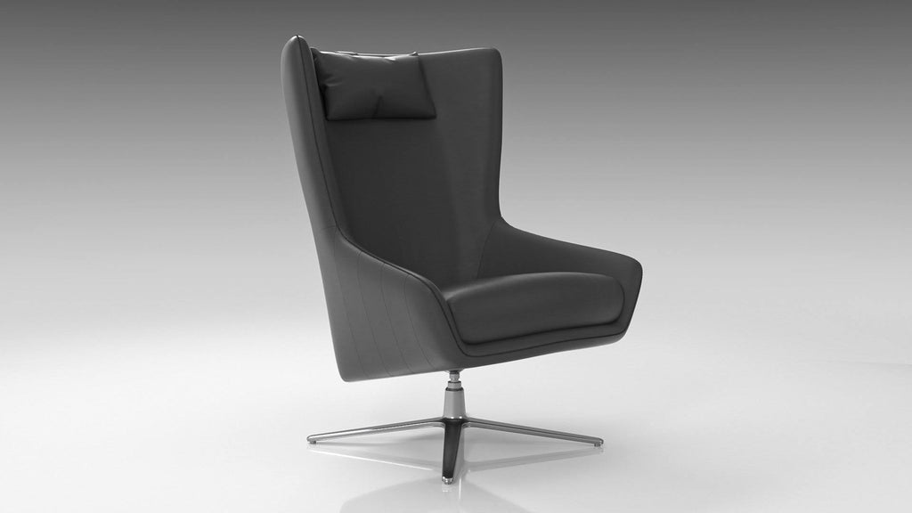 Accent Chair Light Gray Eco Leather Q7505
