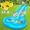 32.8FT Inflatable Water Slide with 2 Bodyboards & 2 Racing Lanes M237319