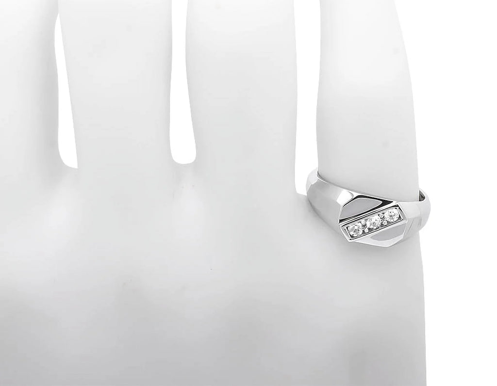 White Gold Genuine Diamond Pinky Ring Band I322133