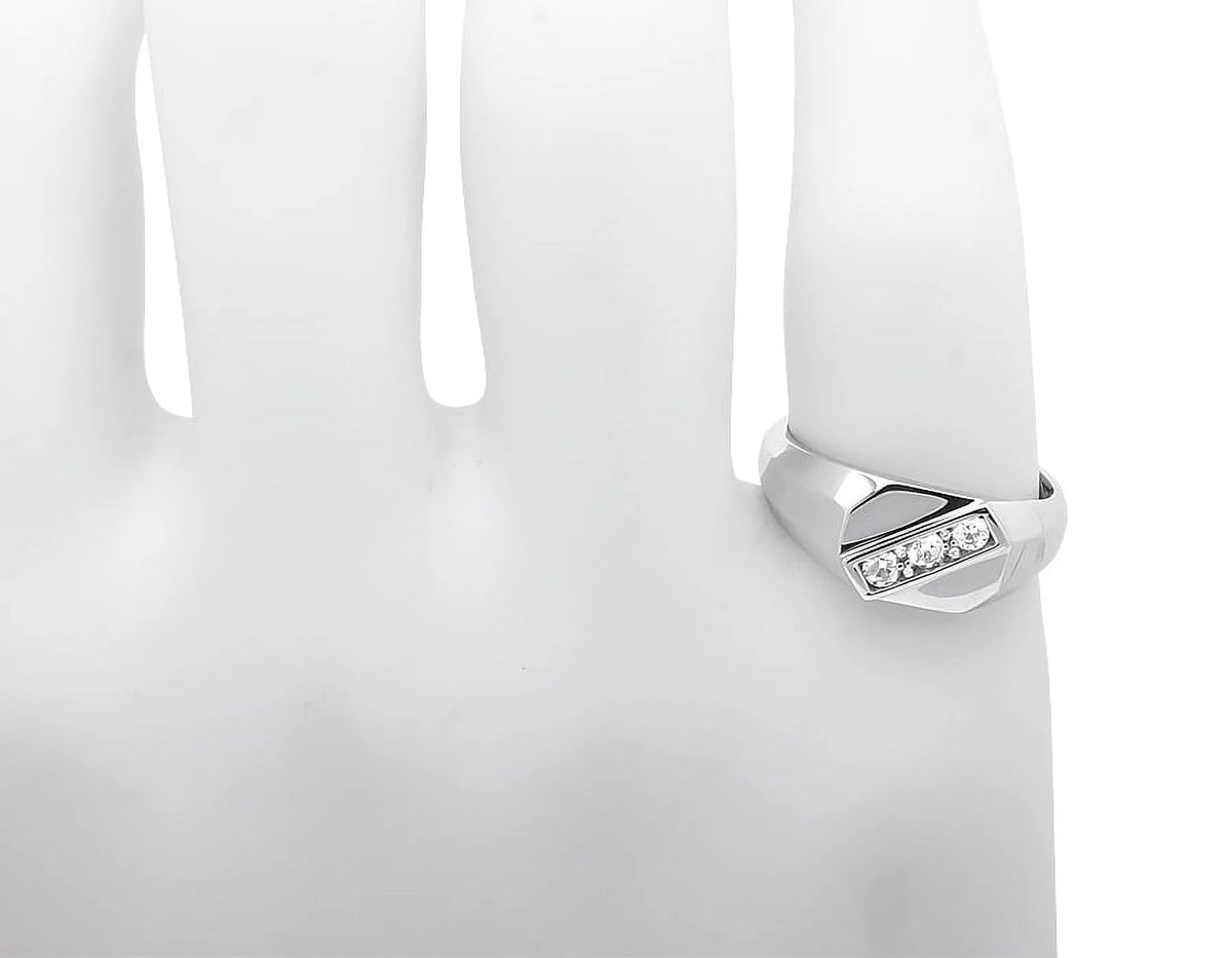 White Gold Genuine Diamond Pinky Ring Band I322133