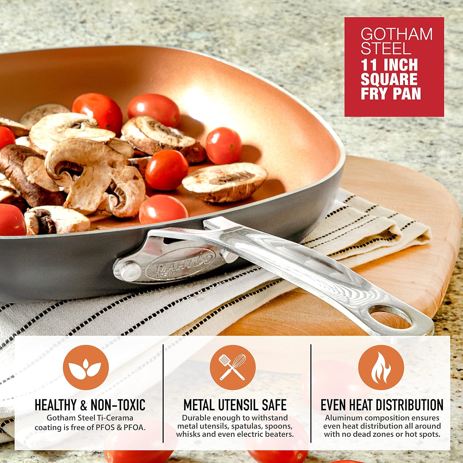 11" Square Non Stick Ceramic Frying Pan R4051