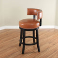 Light Brown Swivel Leather Counter Stool X336154