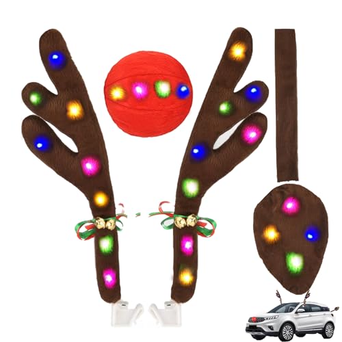 Christmas Rudolph Reindeer Vehicle Kit with Antlers Car and Nose Decorations W27234