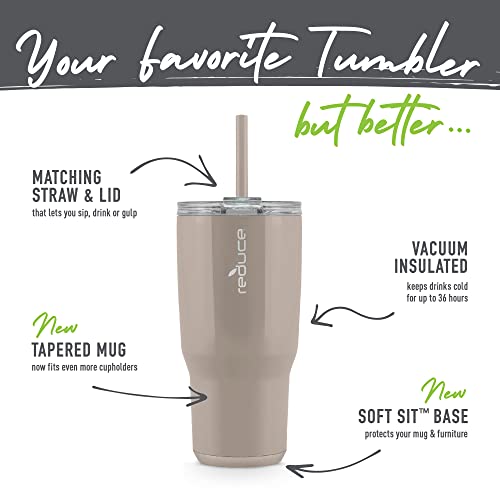 34 oz Vacuum Insulated Stainless Steel Tumbler with Lid and Straw B85418