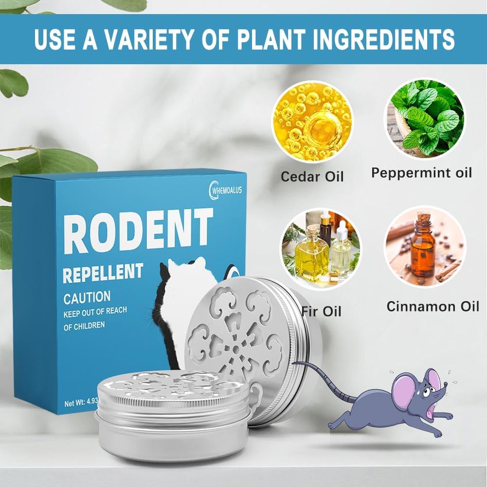 Rodent Repellent, 2 Jars/Box Peppermint Oil H6269