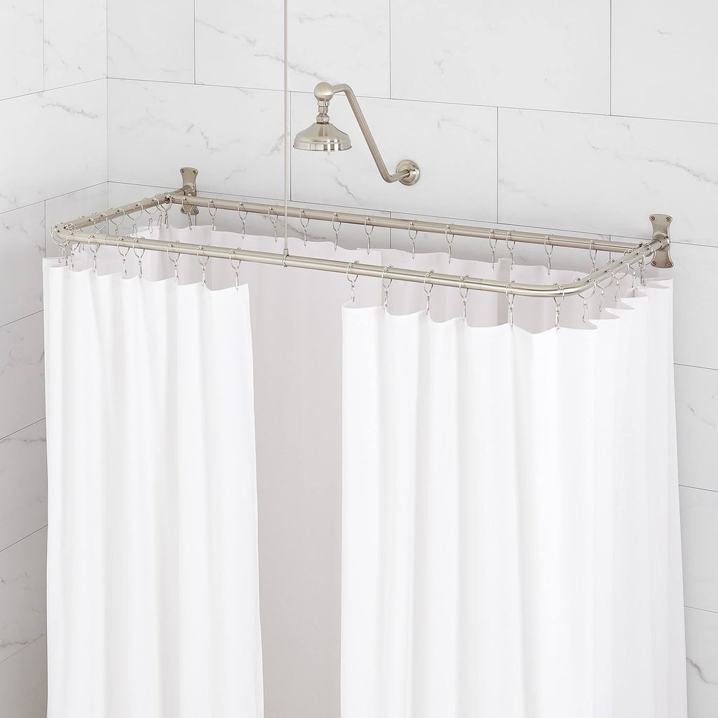 D-Shaped Solid Brass Shower Ring and Ceiling Support Matte Black A659