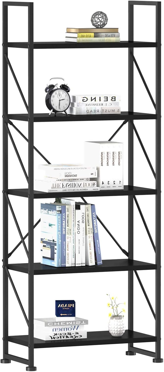 5 Tiers White Bookshelf J22220