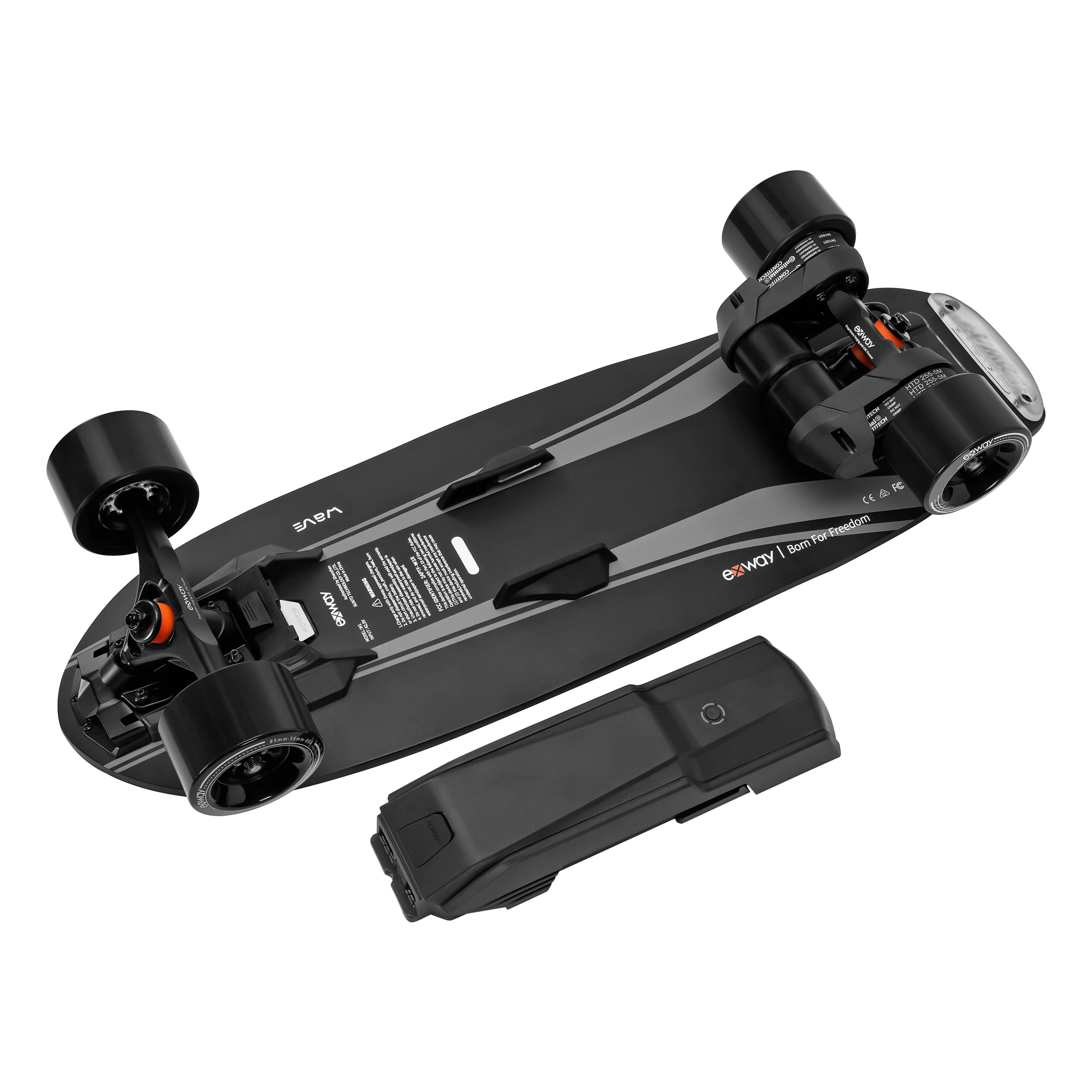 Electric Skateboard with Remote, Speed 23mph, Range 13miles, Quick-Swap Battery, IP55 Waterproof V77926