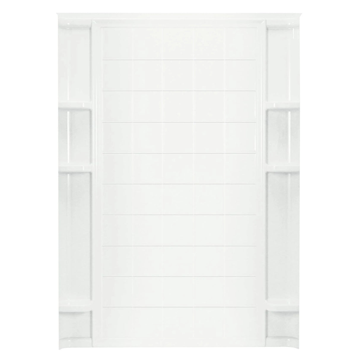 White Tile Alcove Shower End Wall Set J2068