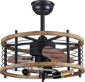 20-inch Caged Ceiling Fan with Lights, Reversible, Remote, Bladeless B45655