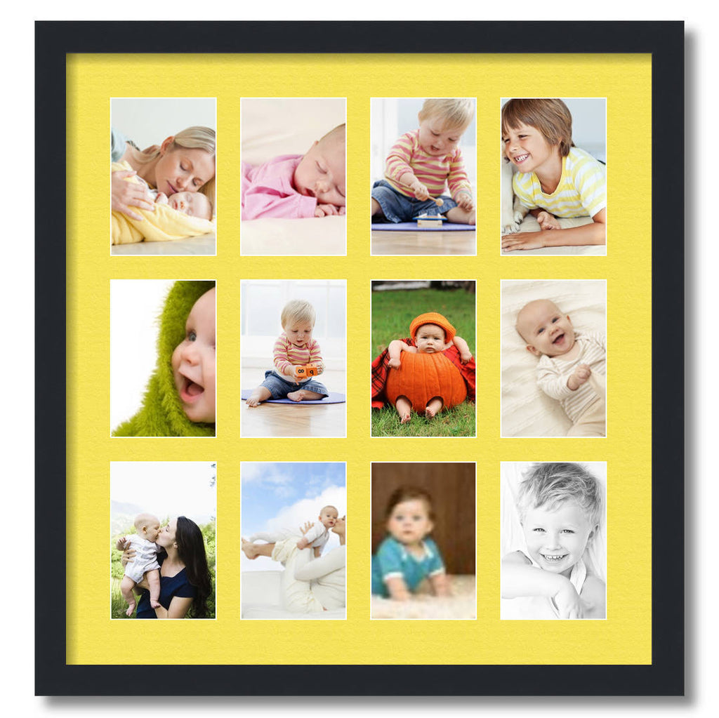 Satin Black Picture Frame with 12 openings for 4x6 Photos C633092