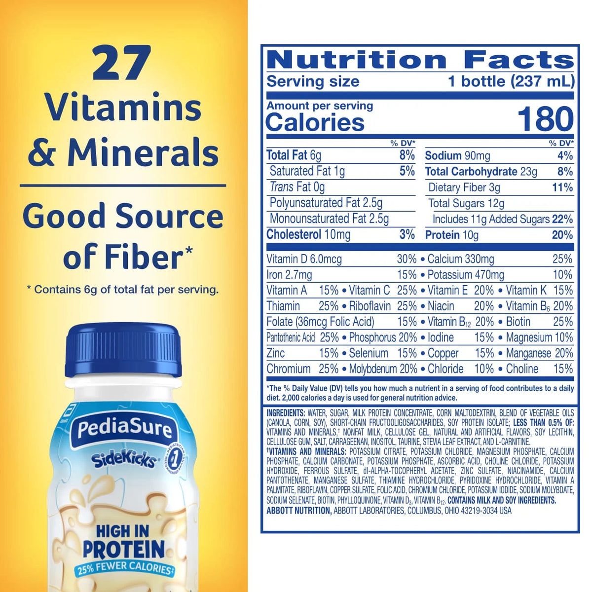 Vanilla Kids Protein Shake, 8 fl oz, 24 Shakes J107557