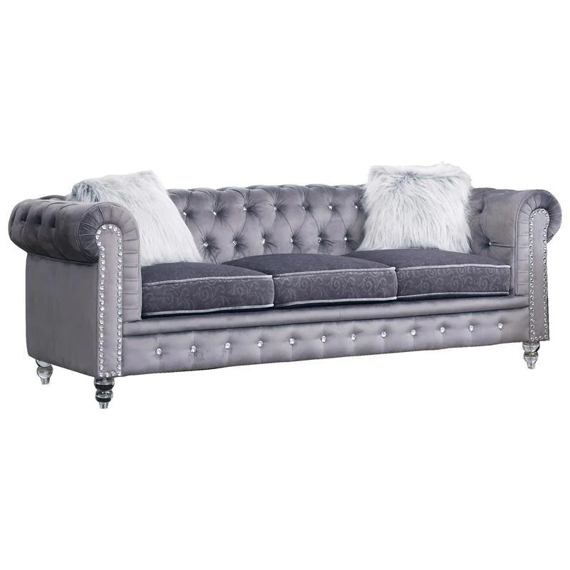 Gray Fabric Sofa Set 3Pcs U91594