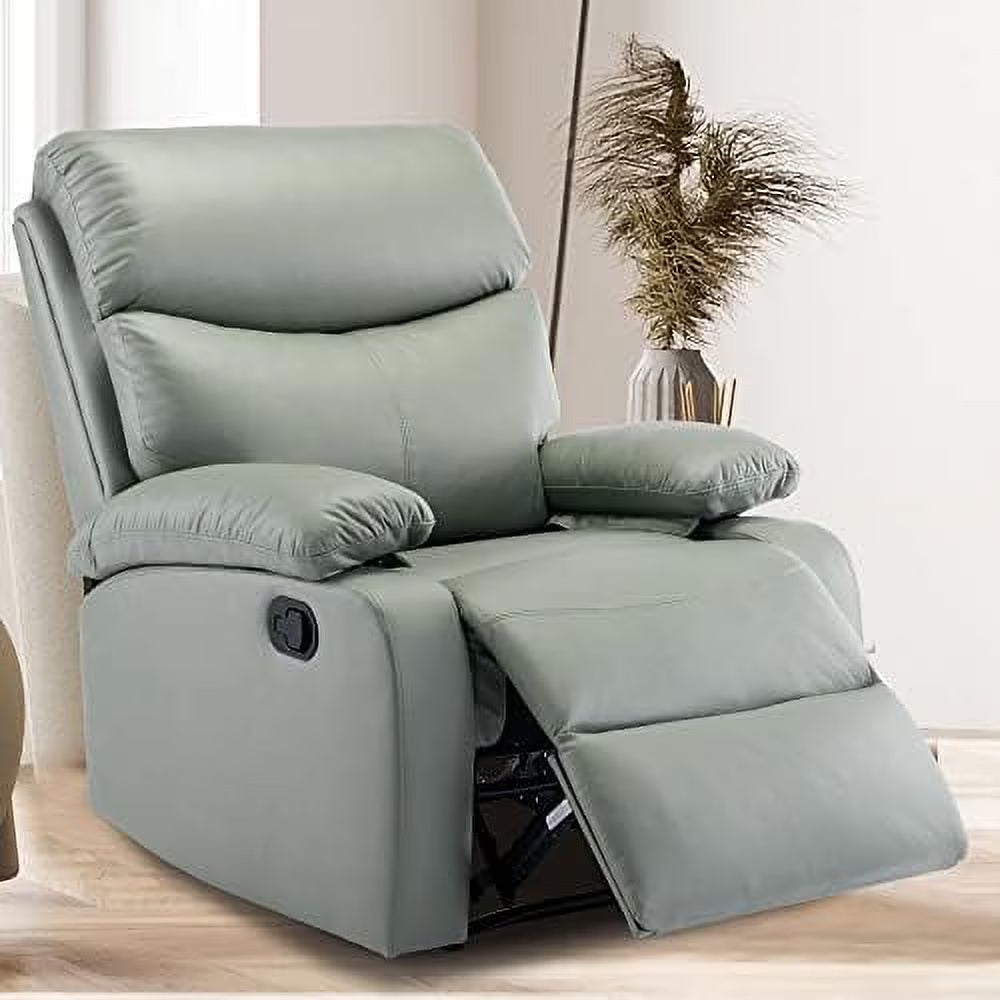 Cerulean Blue Manual Recliner Chair with Micro Leather K824