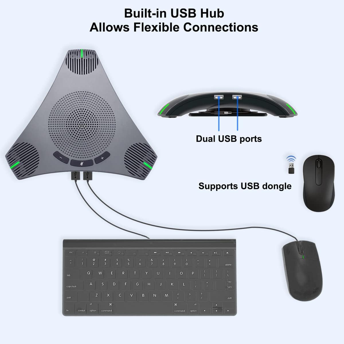USB Speakerphone with DSP Noise Reduction and Echo Cancellation J782328