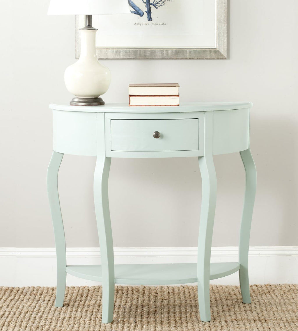French Grey Demilune Console Table L152