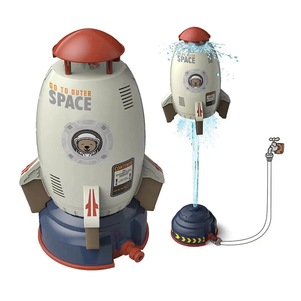 White Plastic Space Rocket Jet Sprinkler W500020