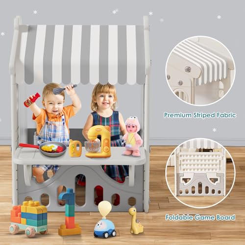 Kids Playhouse with Kitchen Toys Set Blue Y196