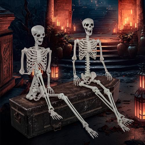 5.9ft Halloween Life Size Skeleton Plastic Human Bones with Movable Joints M496166