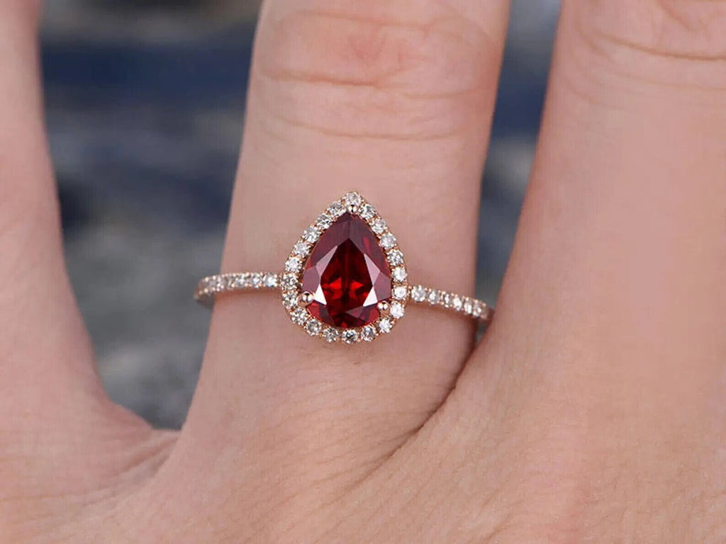 14k Rose Gold Garnet Ring P99771
