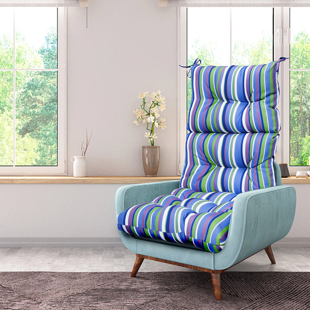 4 Pcs Patio Chaise Lounger Cushion with Ties E3030