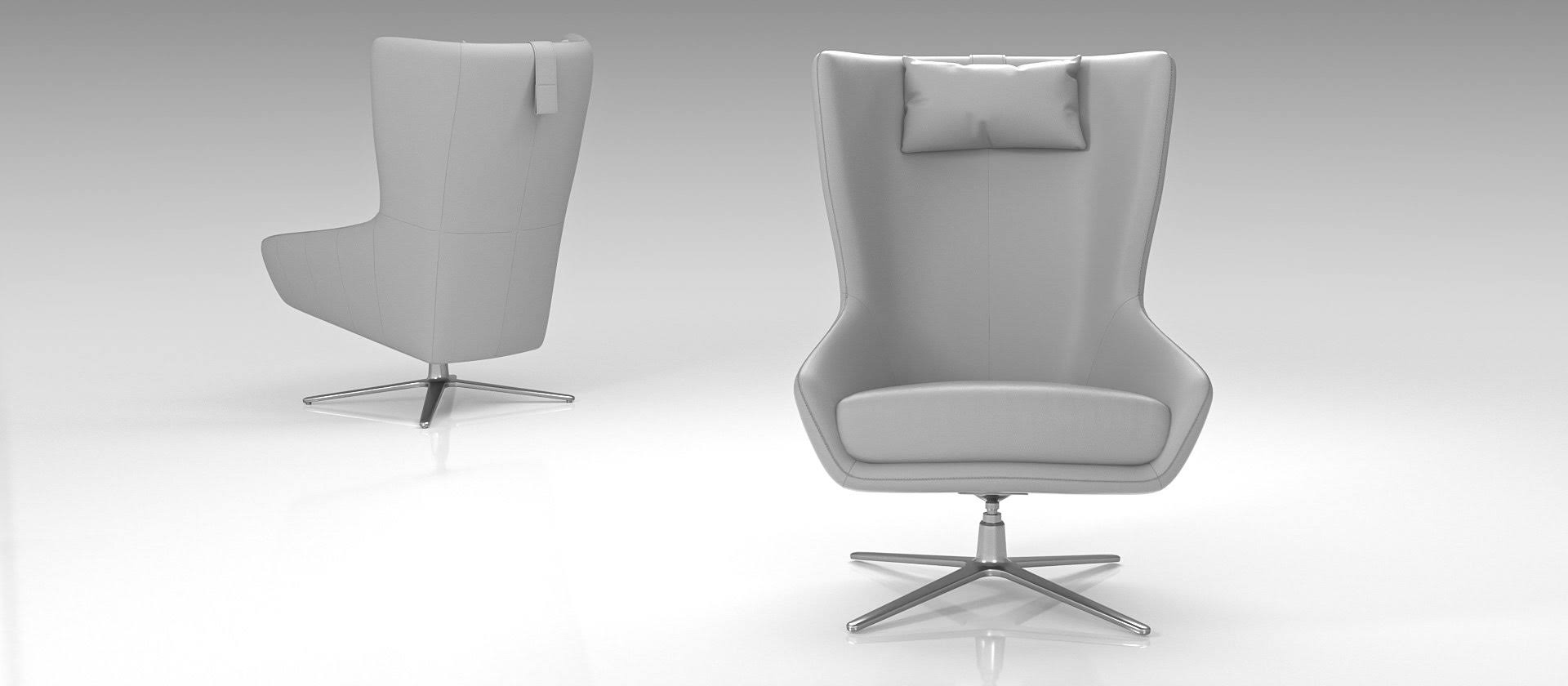 Accent Chair Light Gray Eco Leather Q7505