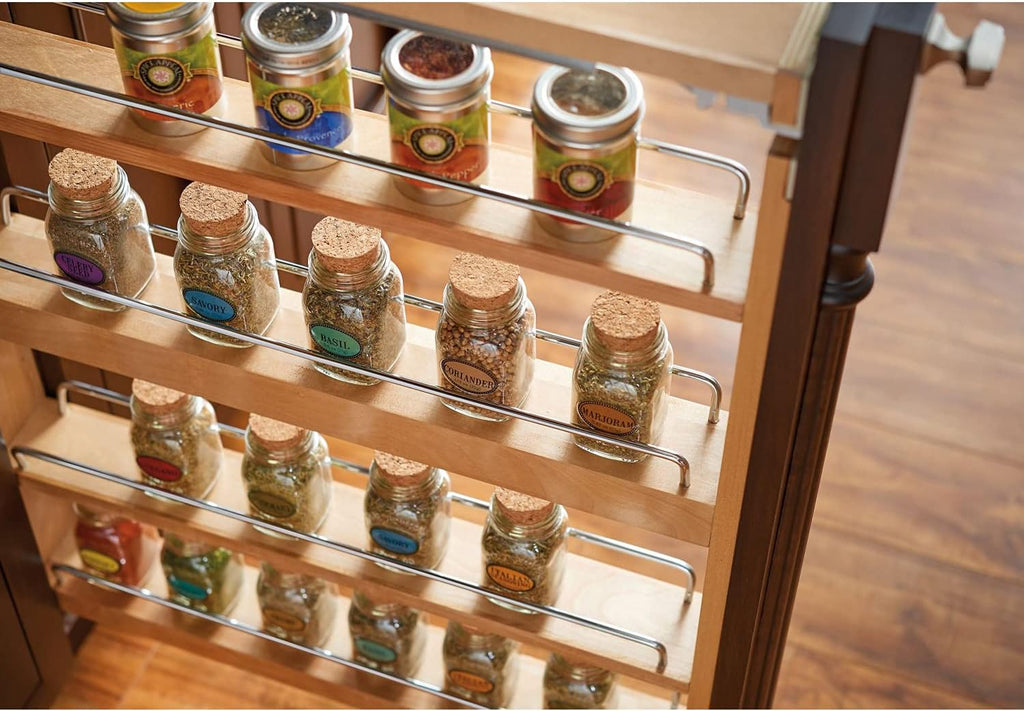 3 Wood Base Cabinet Pullout Filler Organizer with Adjustable Shelves N44194
