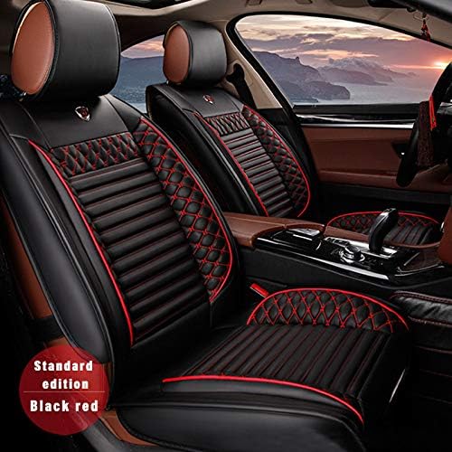 5pcs Full Set PU Leather Car Seat Covers (Beige) G41465
