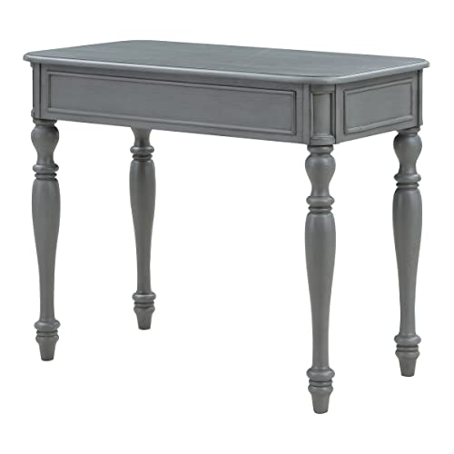 36 Inch Writing Desk with Drawer, Plantation Grey D372