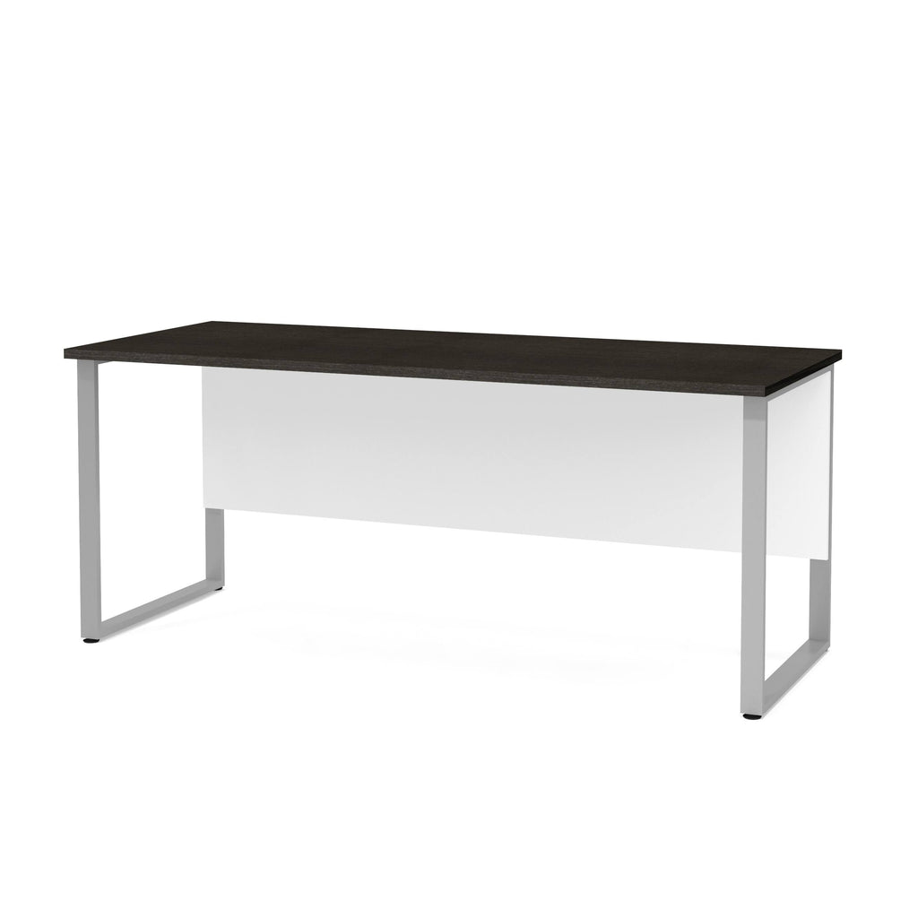 Rectangular Metal Legs Table in White & Deep Grey N359