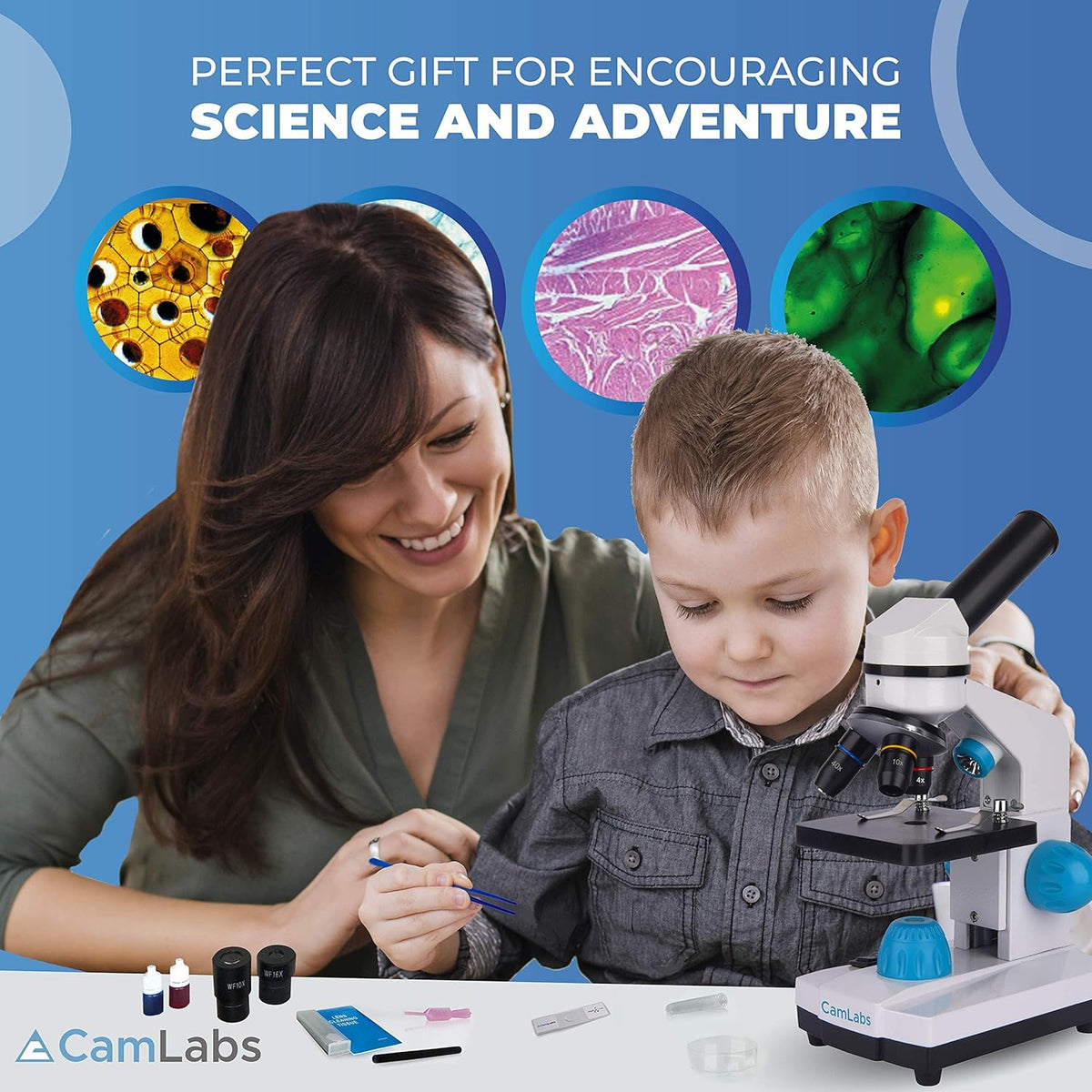 Portable Student Microscope with 25 Specimen Slides V5880