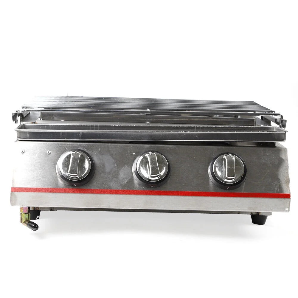 18.5" Stainless Steel 3 Burner Portable BBQ Grill M792