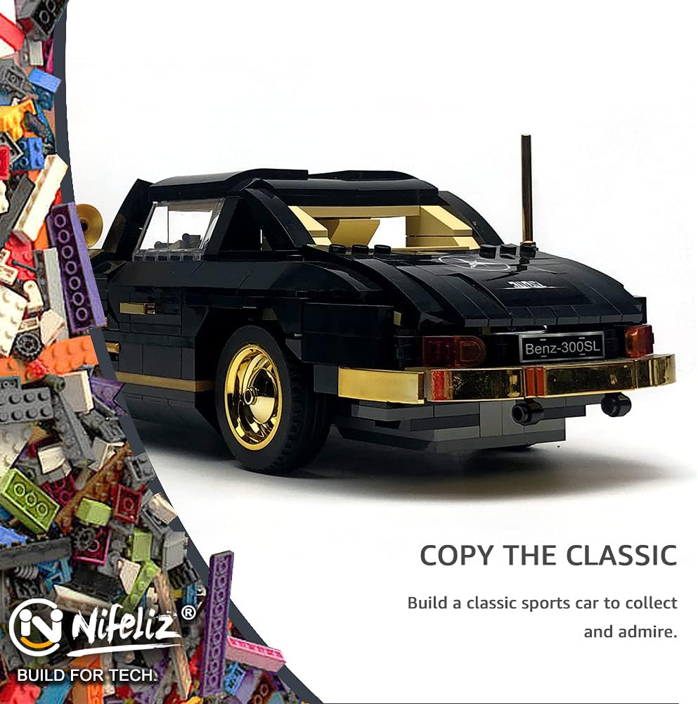 Retro Sports Car Building Blocks Set, 886 Pcs M73030