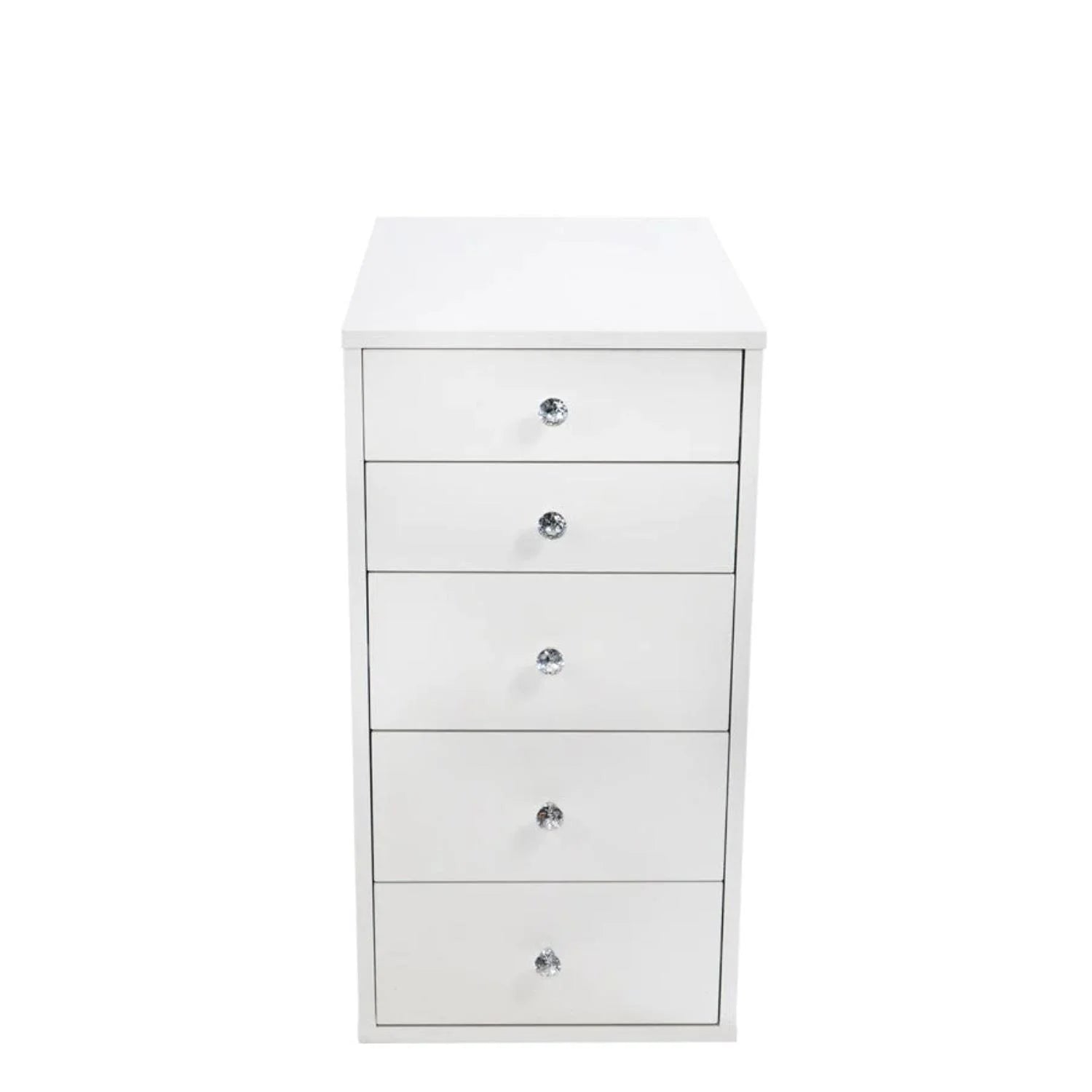 5-Drawer Bright White Makeup Vanity Storage Unit I515