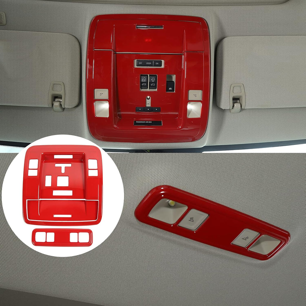 Red ABS Roof Reading Light Switch Panel Trim Cover 3 PCS K2439