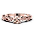 1.25 Carat Round Cut Morganite And Diamond Moissanite Engagement Ring in 925 Sterling Silver With 18k Rose Gold Plating K570521