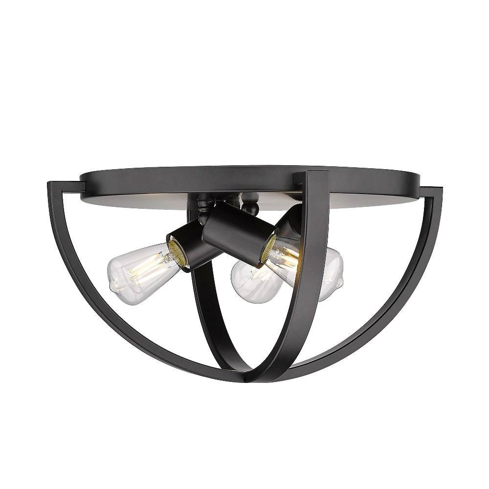 Matte Black Flush Mount with Shade Q161218