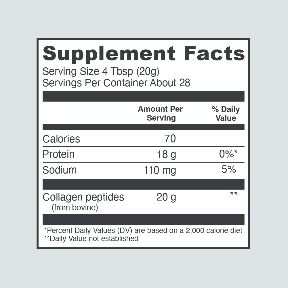 Unflavored Collagen Peptides Supplement Powder, 20 oz I838100