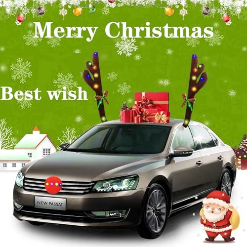 Christmas Rudolph Reindeer Vehicle Kit with Antlers Car and Nose Decorations W27234