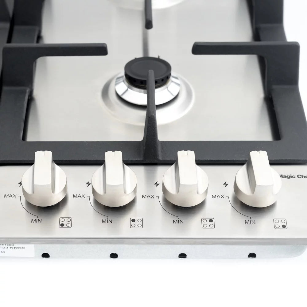 24 Inch Gas Cooktop with 4 Burners, Stainless Steel I735