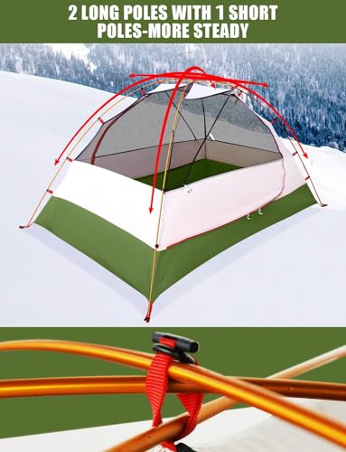 2 Person Ultralight Waterproof Double Layer Backpacking Tent H834189