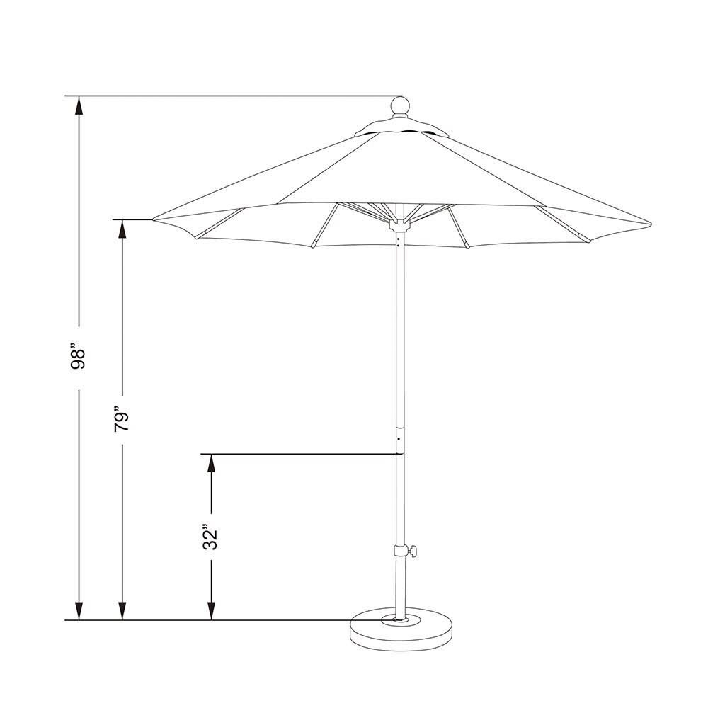 7.5 ft Silver Market Umbrella H7060