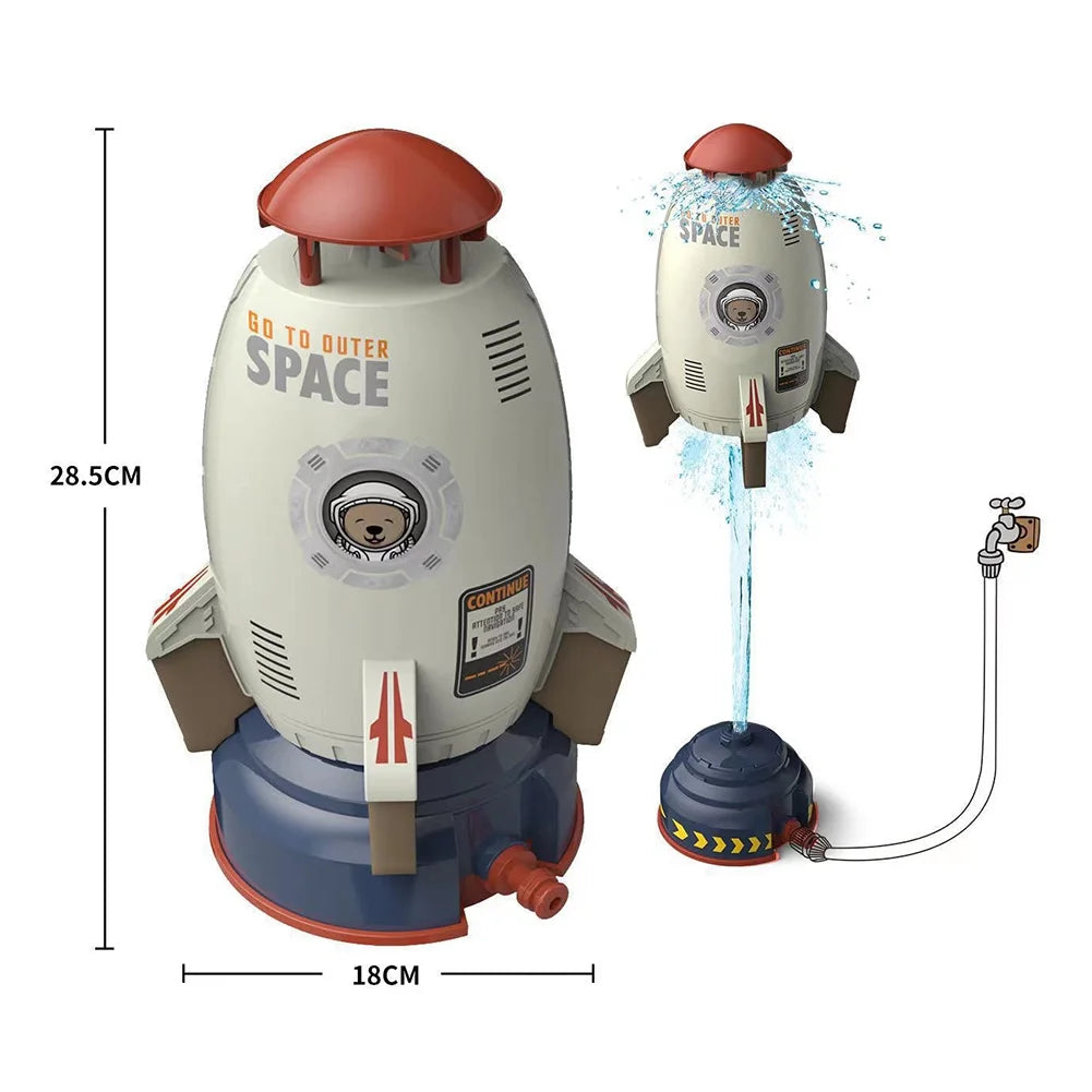 White Plastic Space Rocket Jet Sprinkler W500020