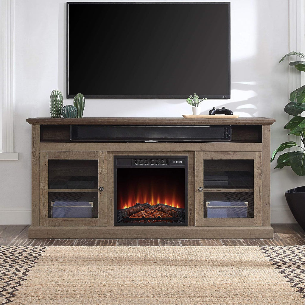 TV Stand with Open Storage Shelves and Cabinets H13932