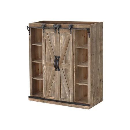 Rustic Brown Wood Storage Cabinet H388261
