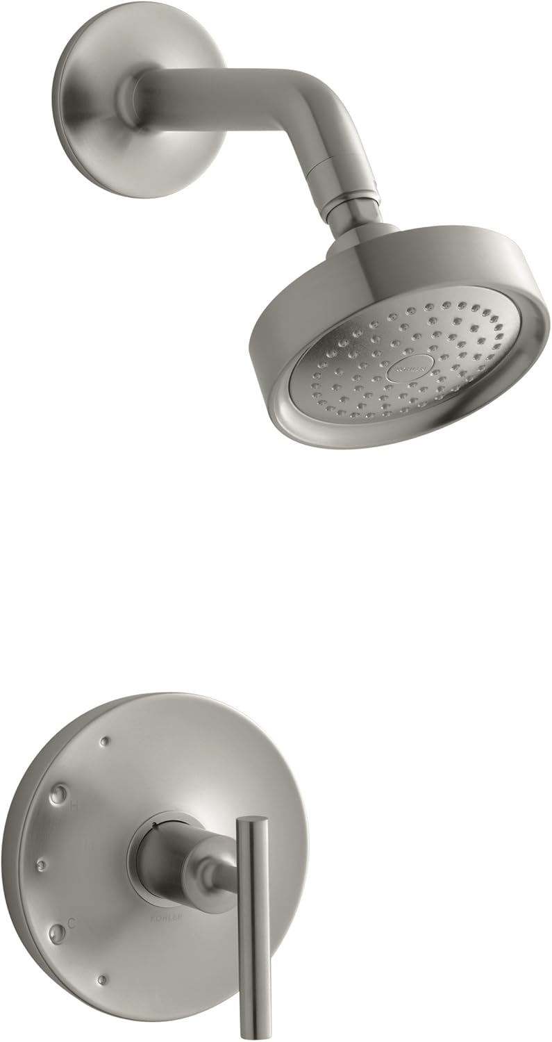Brushed Nickel Shower Valve Trim with Lever Handle and 2.5 gpm Showerhead M556568