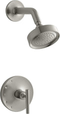 Brushed Nickel Shower Valve Trim with Lever Handle and 2.5 gpm Showerhead M556568