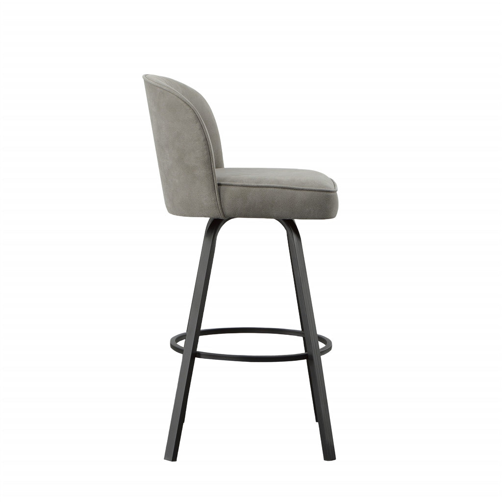 Gray Metal Swivel Upholstered Barstool M997