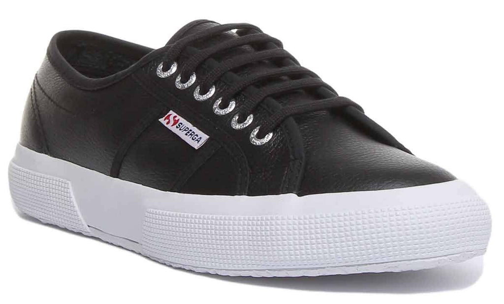 Black Leather Casual Trainers Z741518