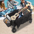 Black Collapsible Outdoor Utility Wagon with Cooler Bag S404586